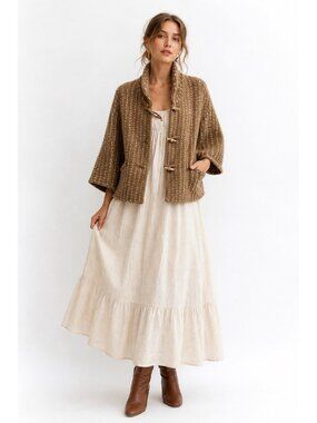 BRANIGAN WEAVERS CAPE TOGGLE JACKET OS irish wool heritage cottagecore boho